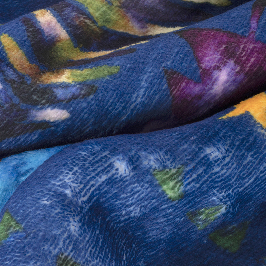 Blanket SherpaTrees Blue 130x160 BRIGHT