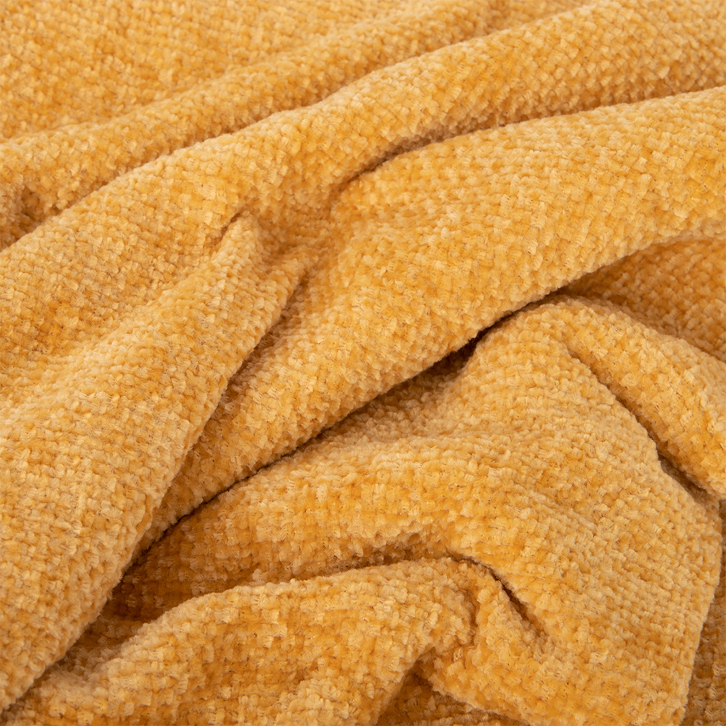 Ocher Chenilla Blanket 145x170 BREEZY