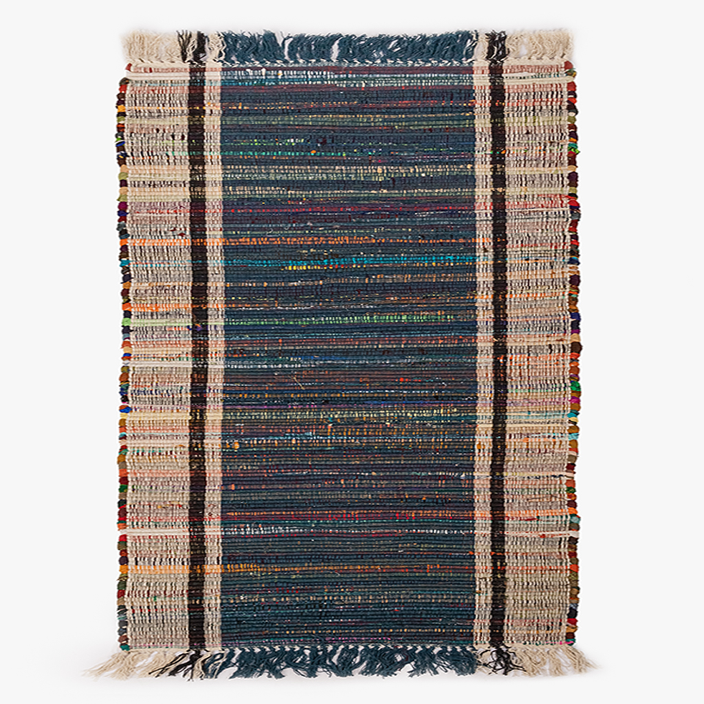 Rug cotton fringes blue 120x180cm ROBE  