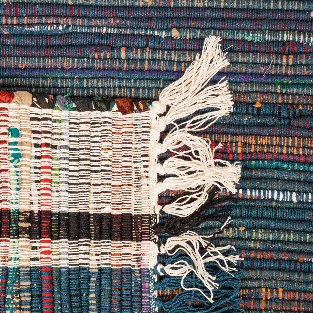 Rug cotton fringes blue 120x180cm ROBE  