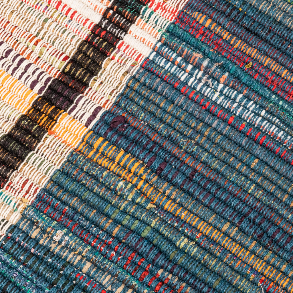 Rug cotton fringes blue 120x180cm ROBE  