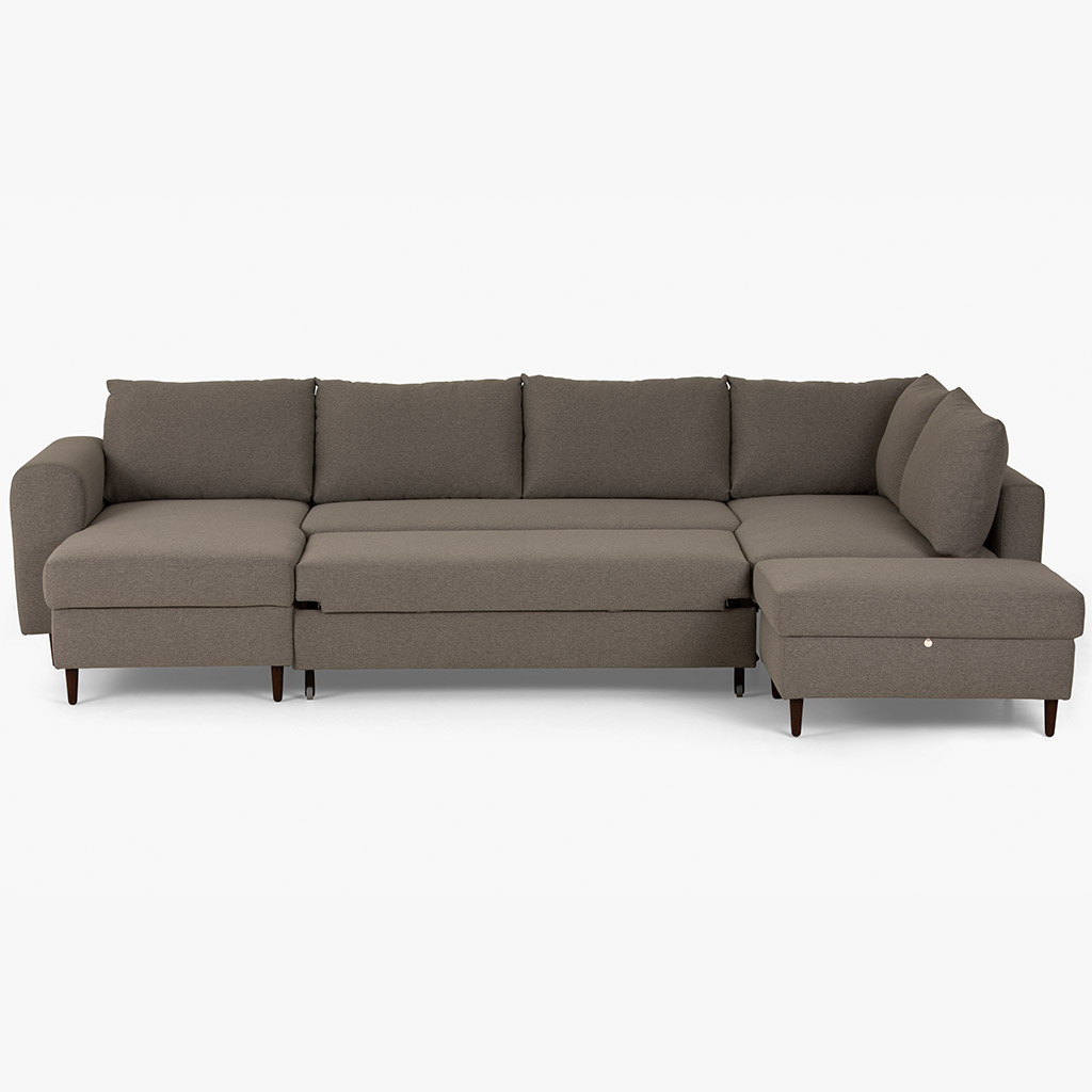 Sofa with chaise longue right gray CRAIG