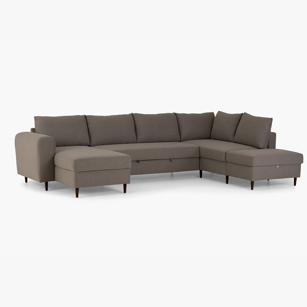 Sofa with chaise longue right gray CRAIG