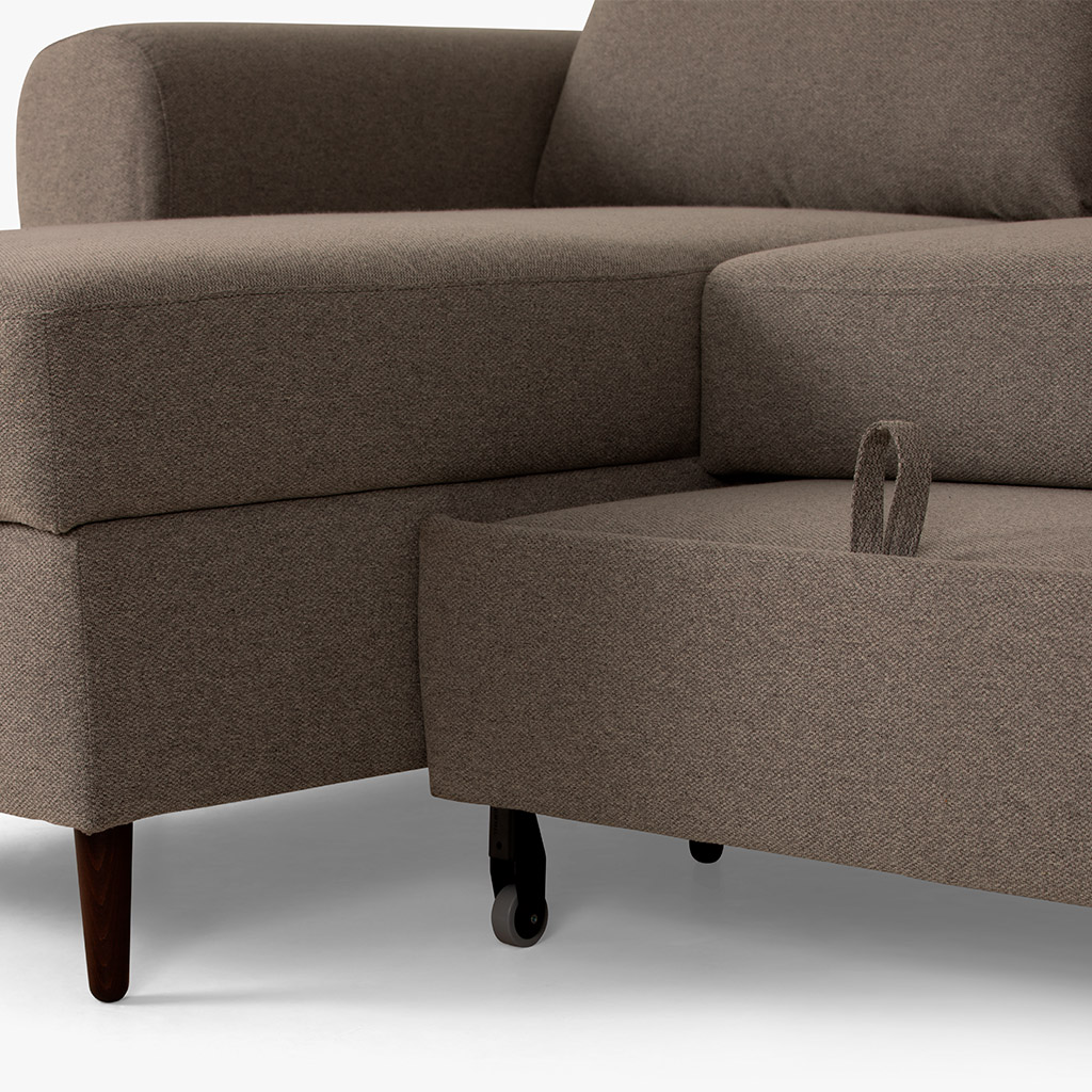 Sofa with chaise longue right gray CRAIG