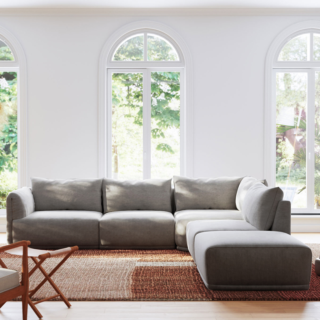 Sofa module without armrest grey COTILLARD