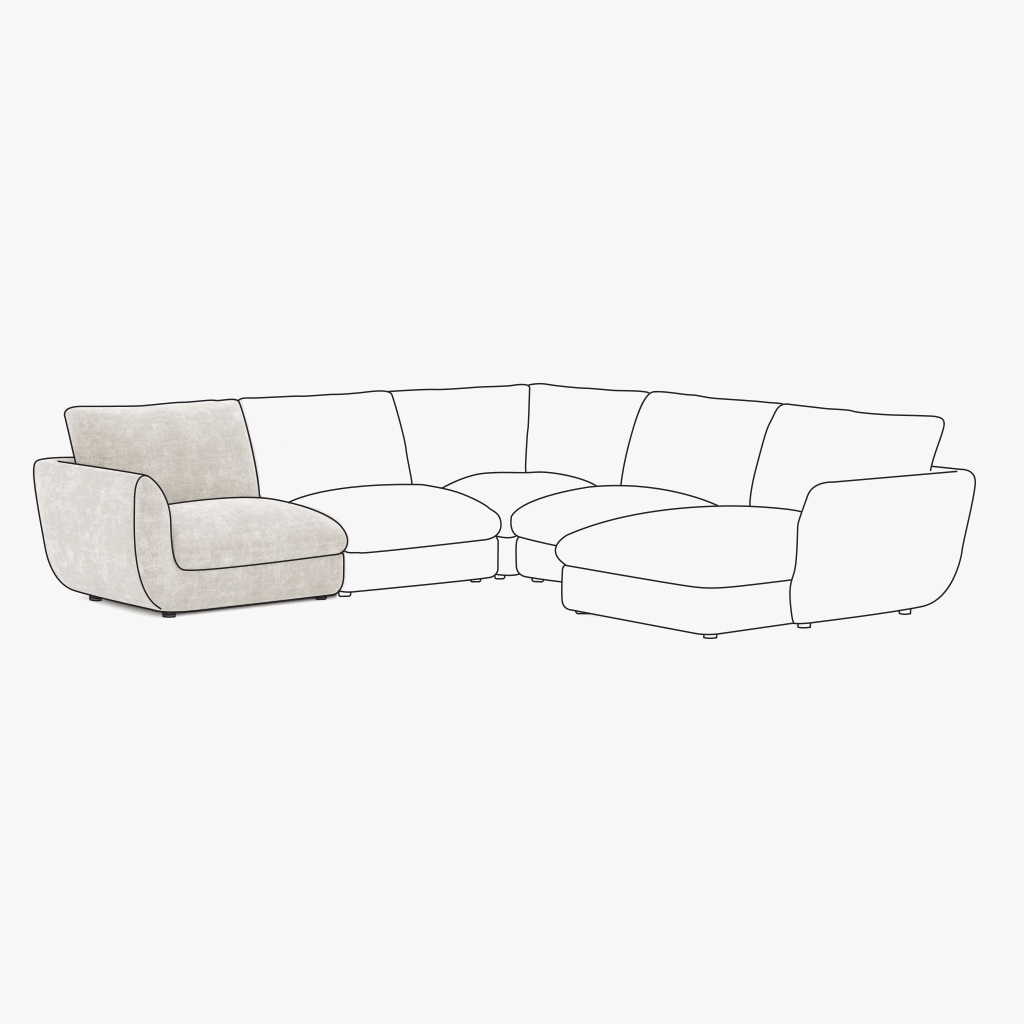 Sofa module without armrest beige DICAPRIO