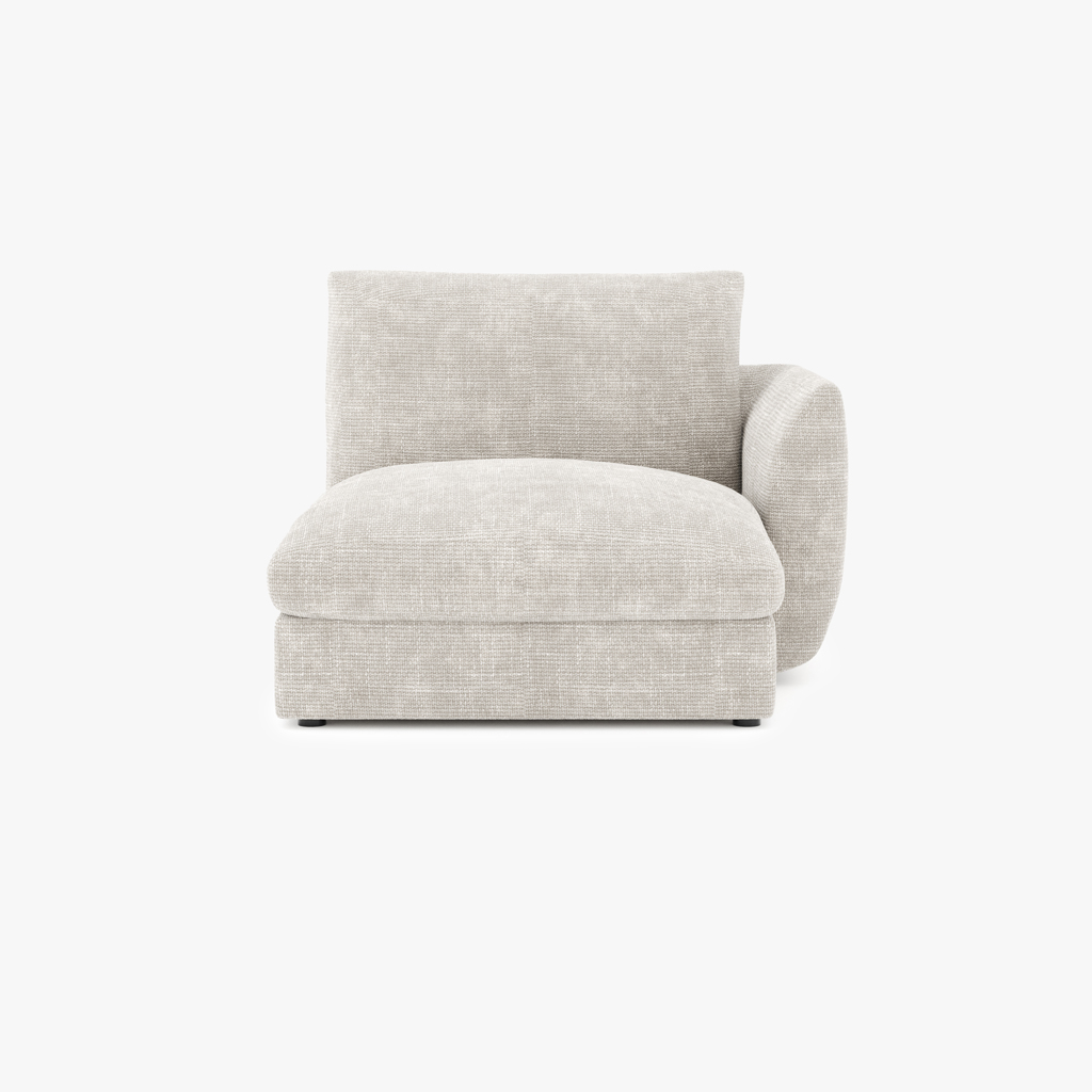 Sofa chaise longue module armrest right beige DICAPRIO