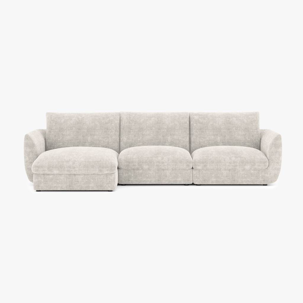 Modular sofa with left chaise longue beige DICAPRIO (3 modules)