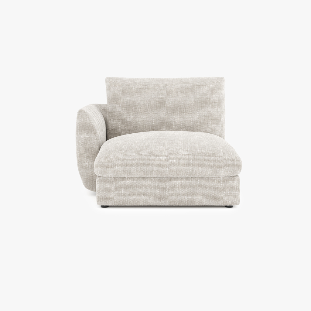Sofa chaise longue module armrest left beige DICAPRIO