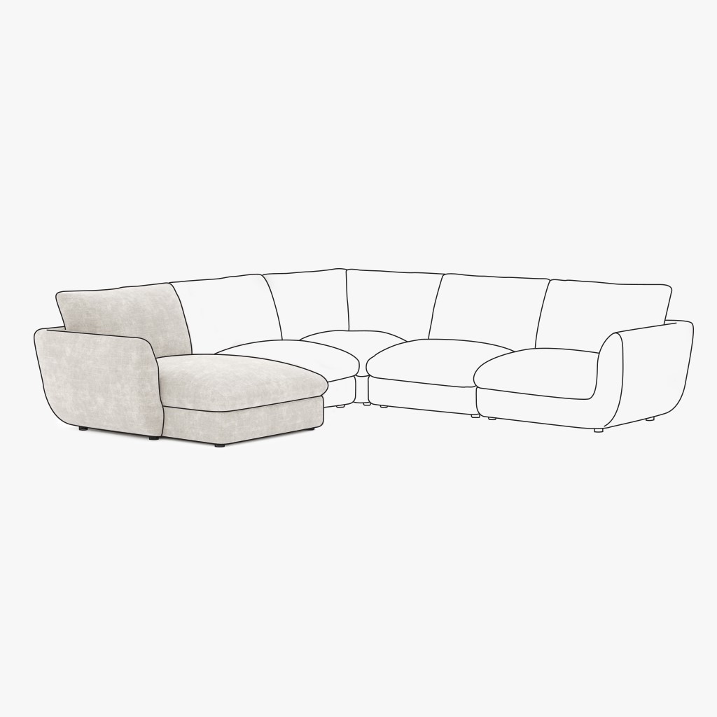 Sofa chaise longue module armrest left beige DICAPRIO