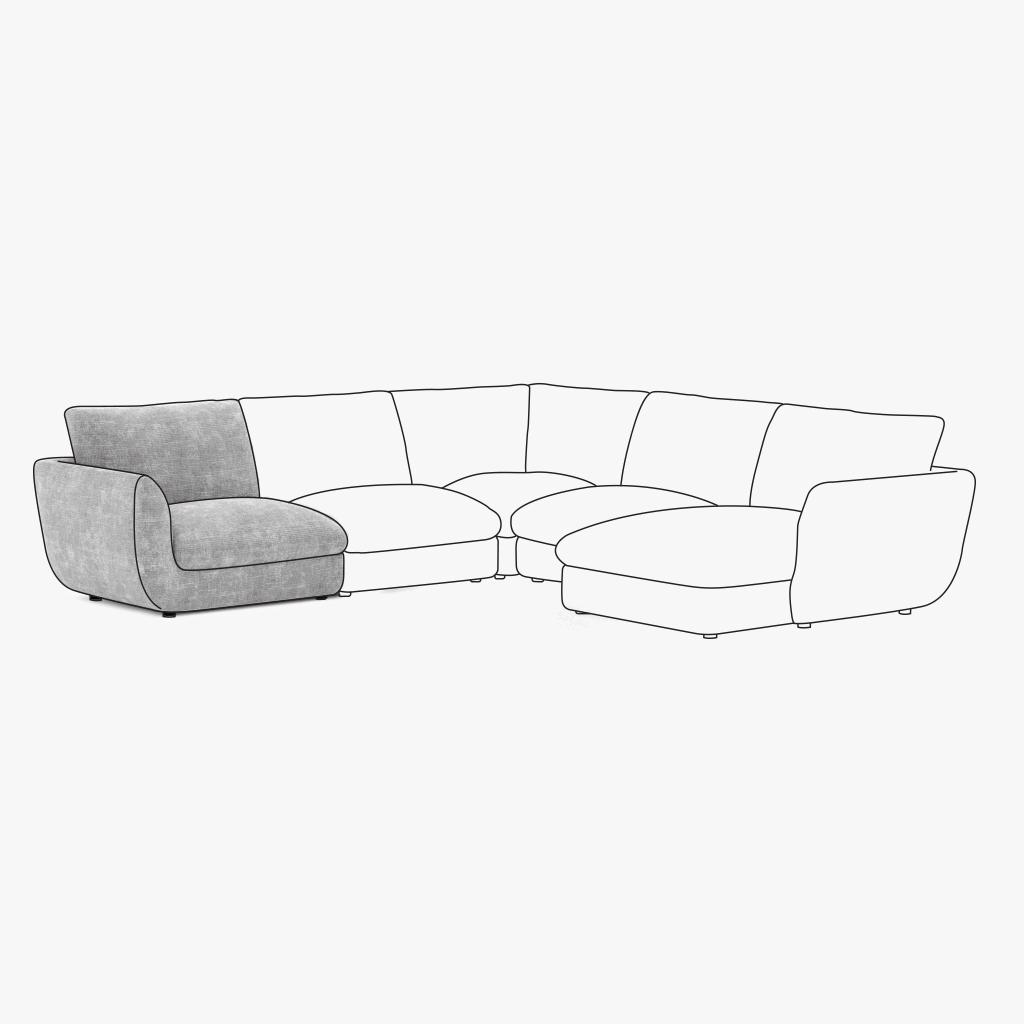 Sofa module armrest right grey DICAPRIO