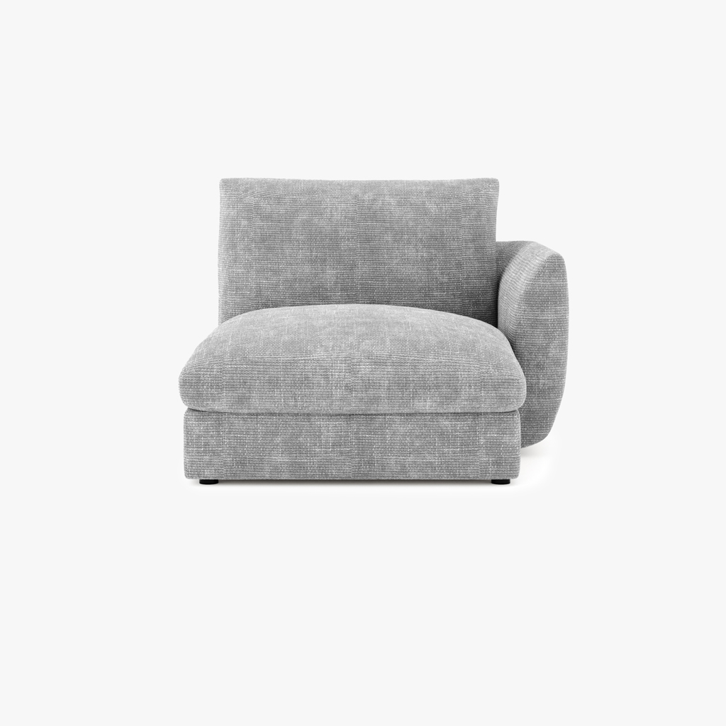 Sofa chaise longue module armrest right grey DICAPRIO