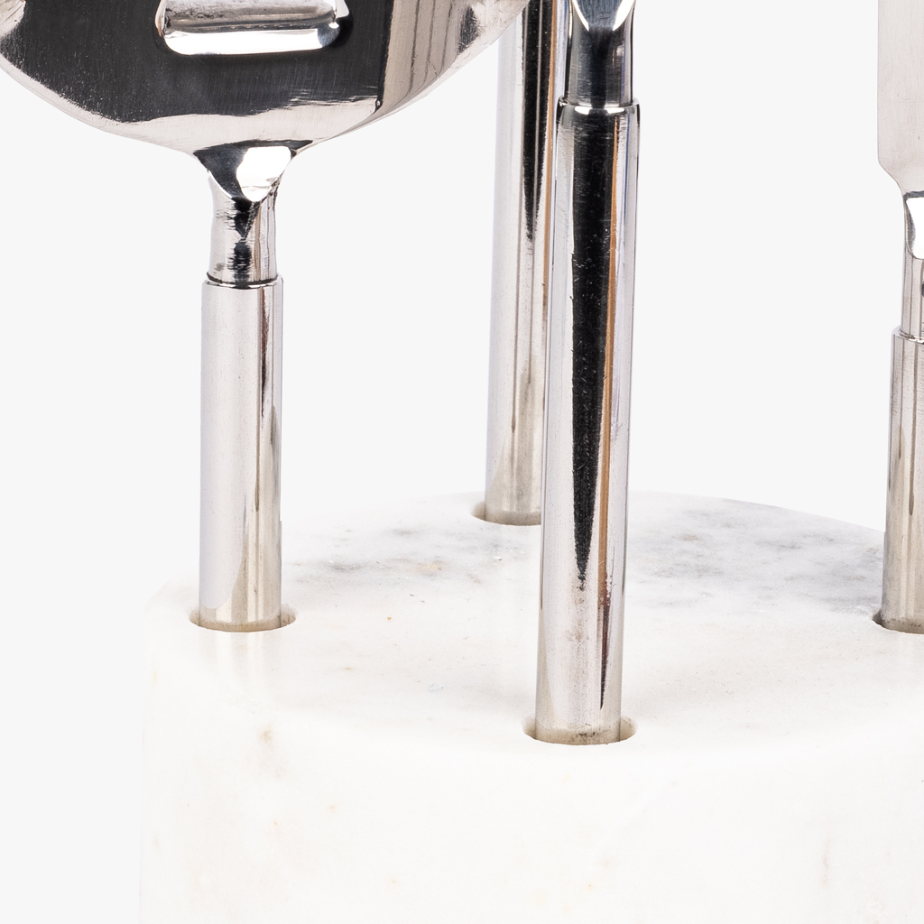 White round bar set MARBLE