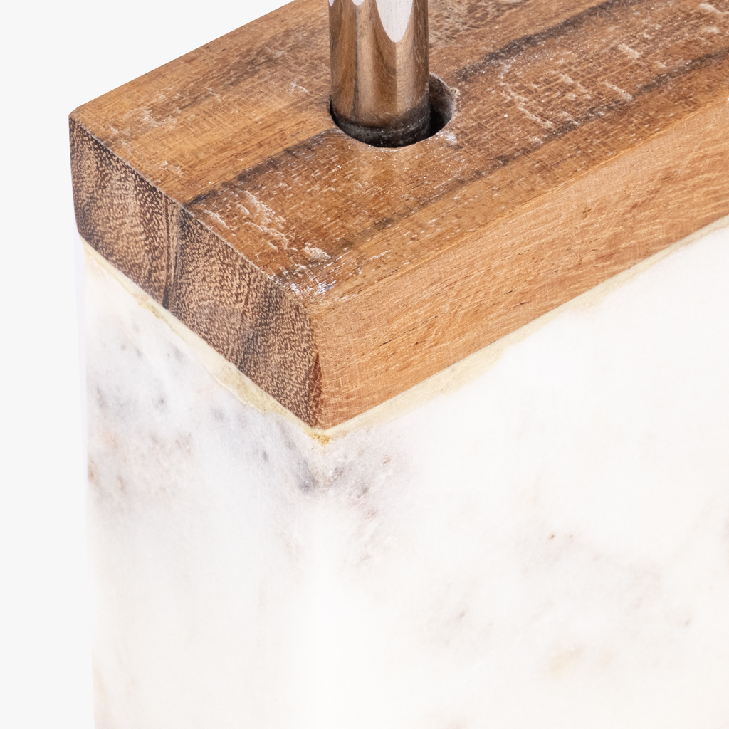 White rectangular bar set MARBLE