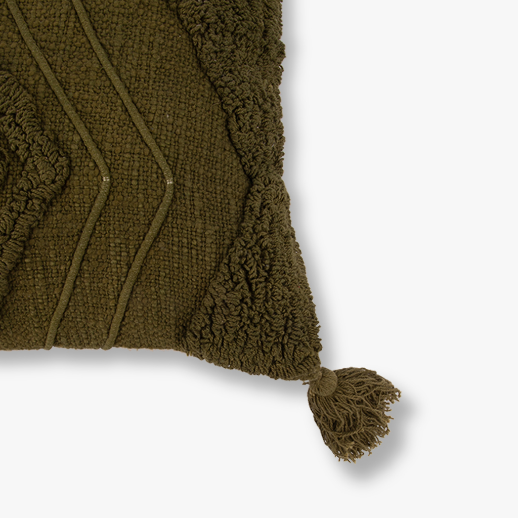 Cushion cover cotton zigzag green 45x45cm ZAIRE