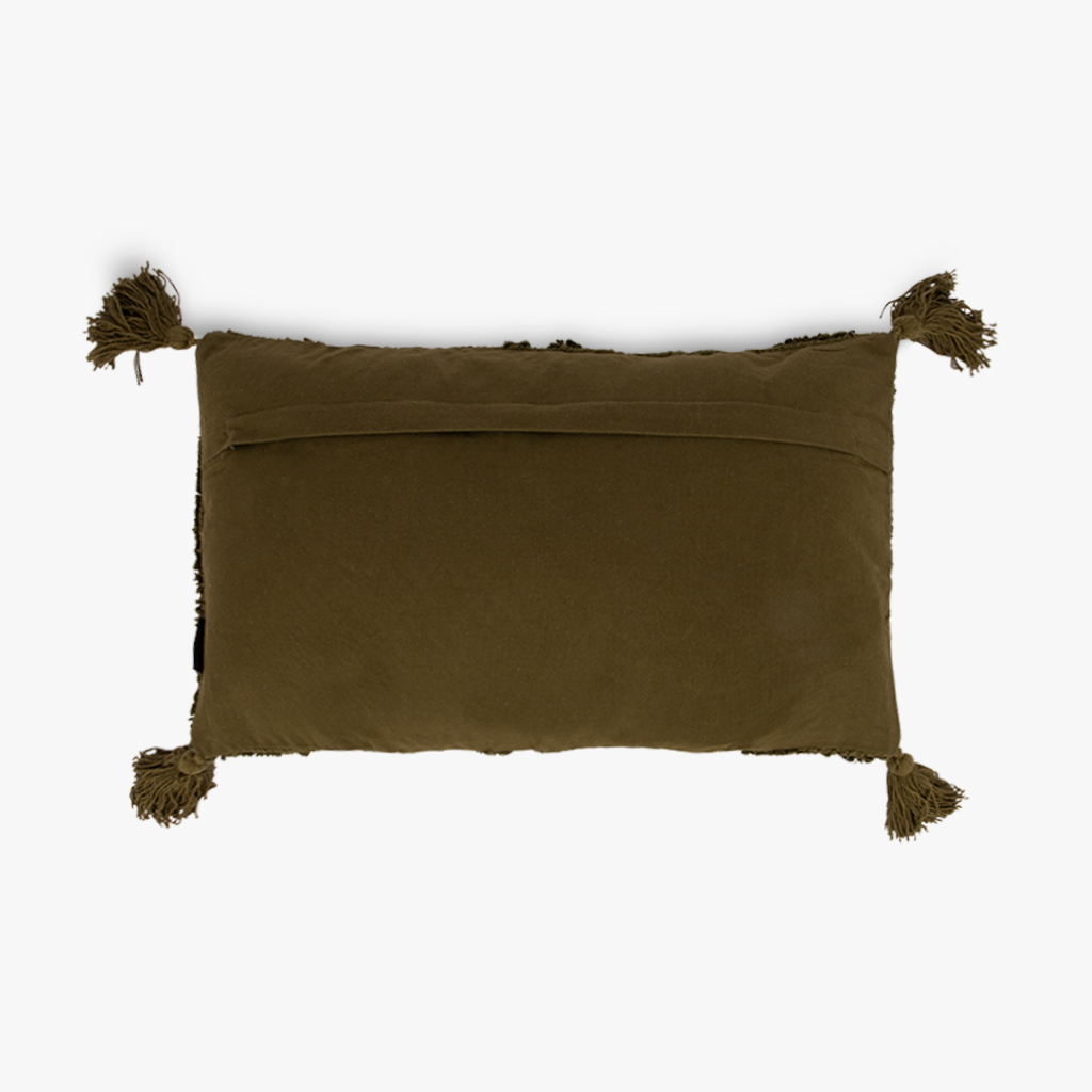 Cushion cover cotton zigzag green 30x50cm ZAIRE