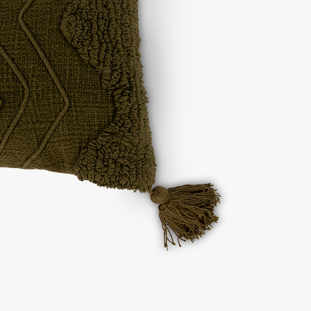 Cushion cover cotton zigzag green 30x50cm ZAIRE