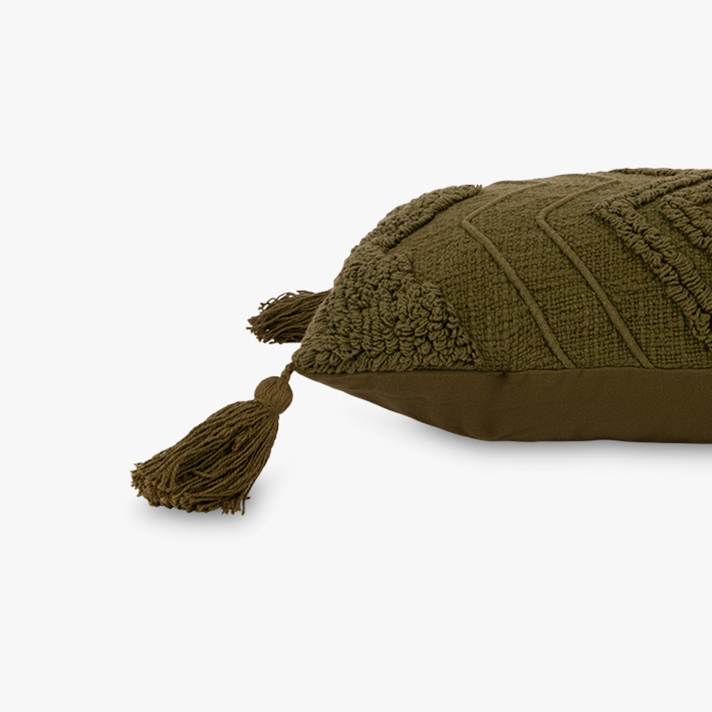 Cushion cover cotton zigzag green 30x50cm ZAIRE