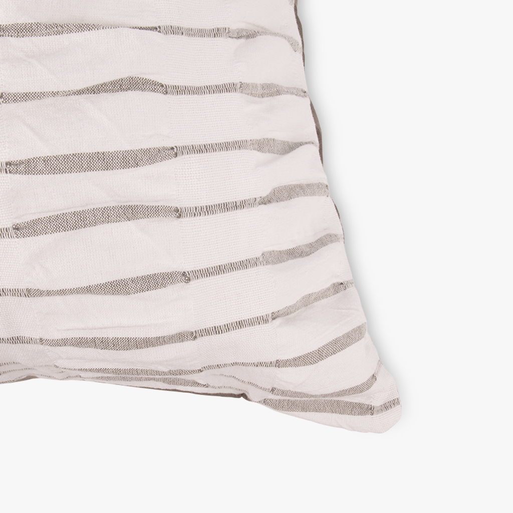 Fronha de algodão riscas branco/preto 65x65cm CARPI