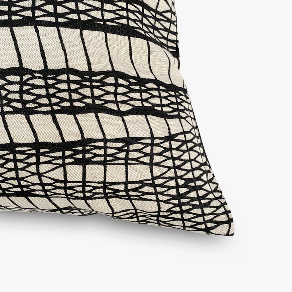 Cushion cover natural and black 45x45 cm TIRANA