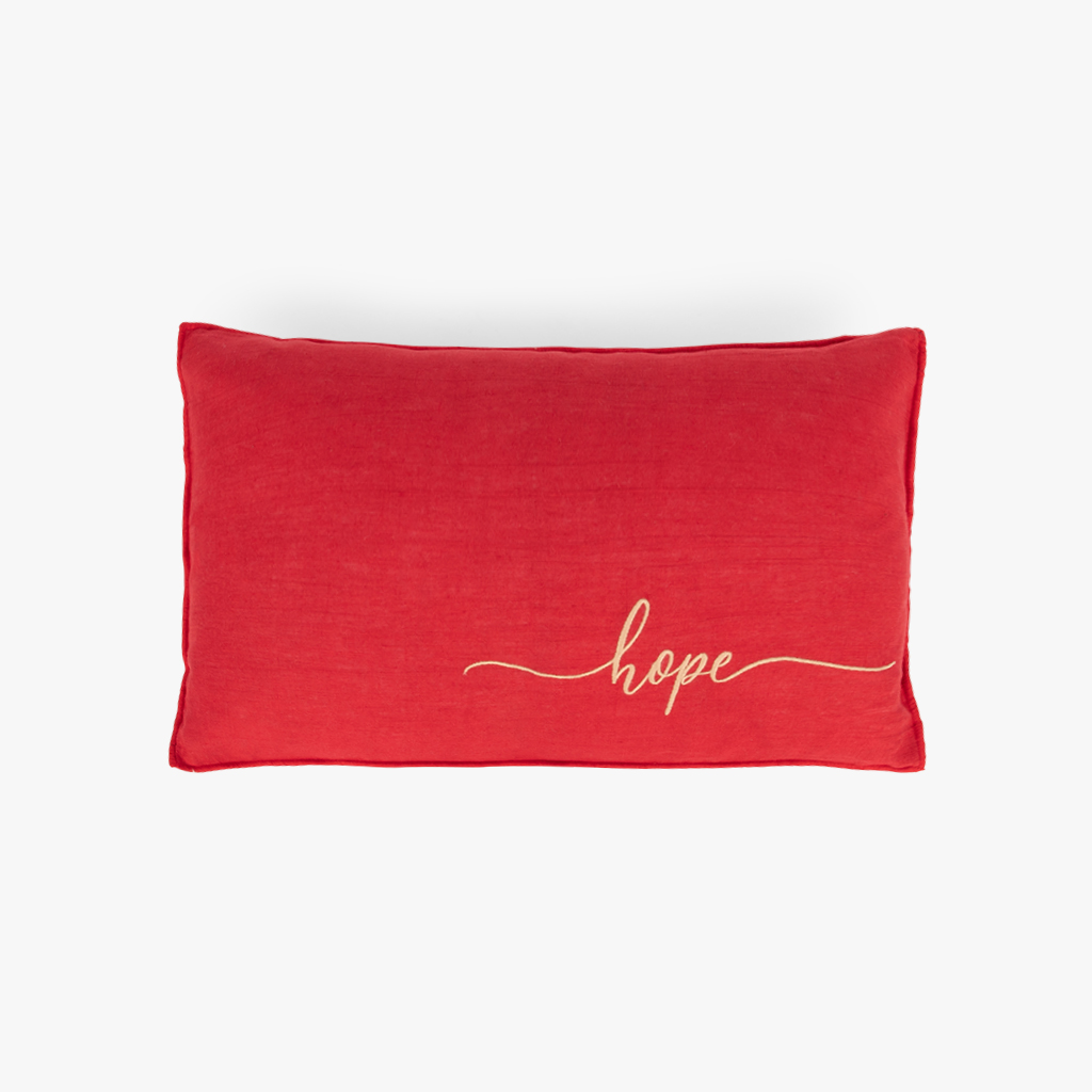 Cushion Cover Hope Red Linen 30x50 CRAFT
