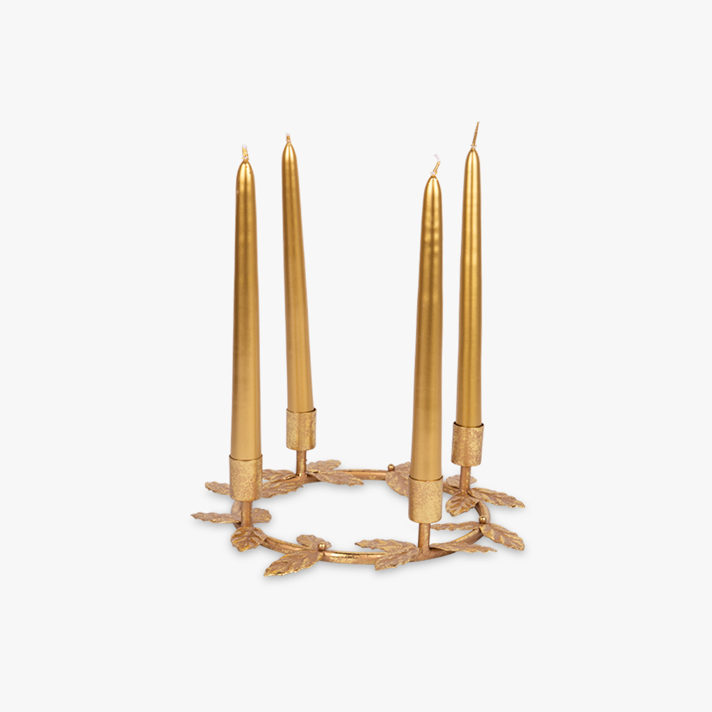 Candlestick Leaves Gold 24x24x6 BRIGHT