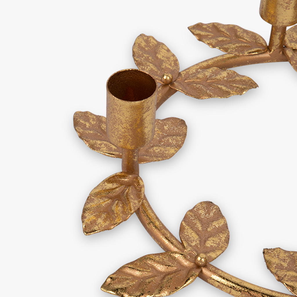 Candlestick Leaves Gold 24x24x6 BRIGHT