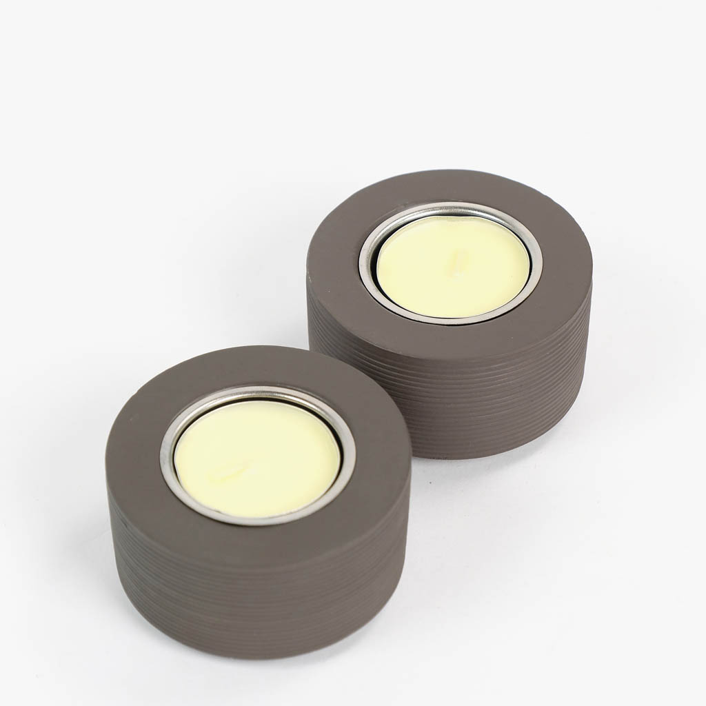 Candle holder brown (set 2) LANZAROTE