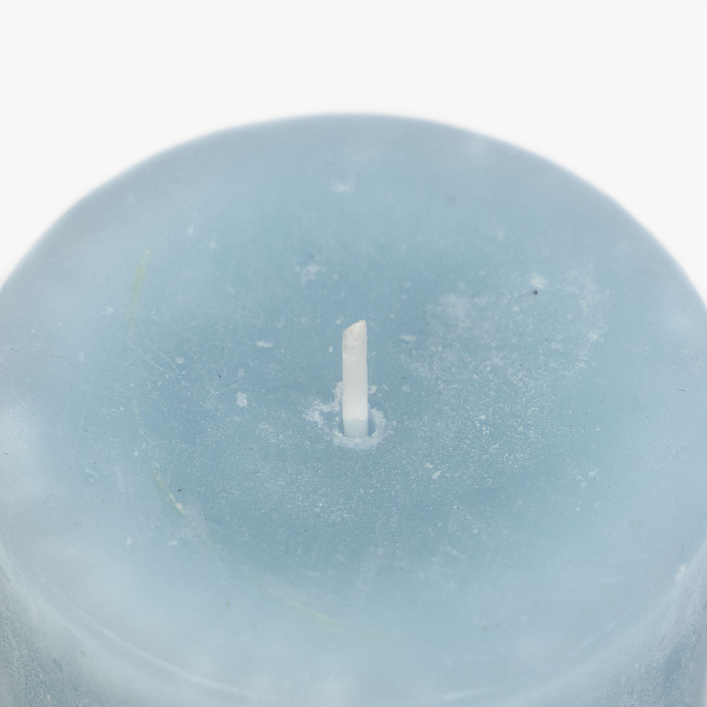 Candle blue 7x7.5 cm