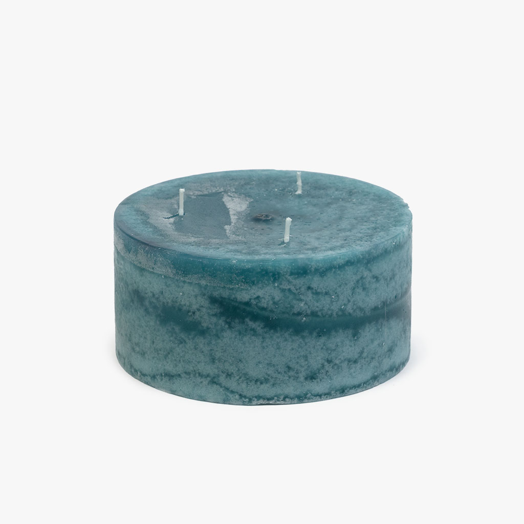 Candle 3 Wicks blue 15x7.5 cm