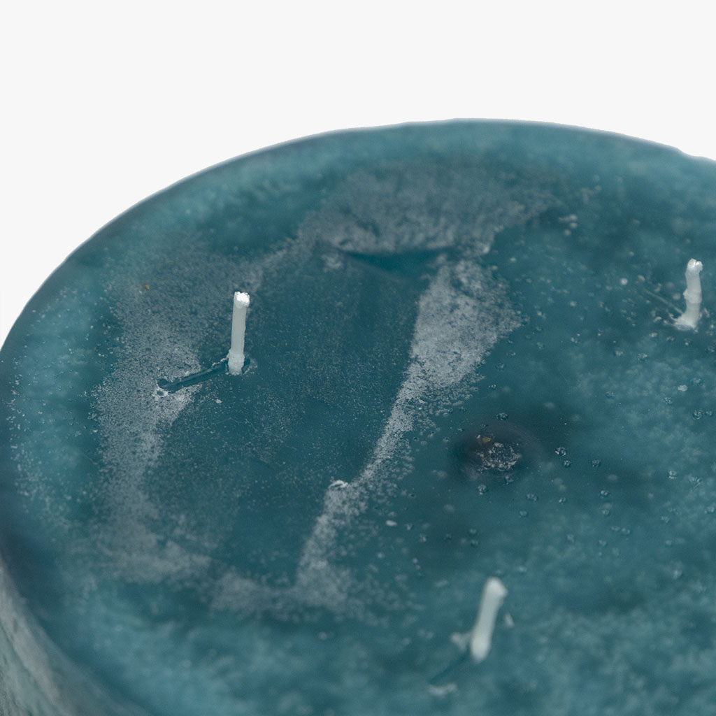 Candle 3 Wicks blue 15x7.5 cm