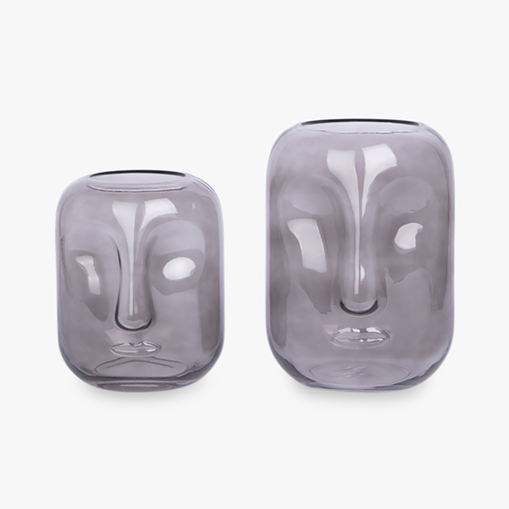 Vase face gray 18x25 cm SIMPLY