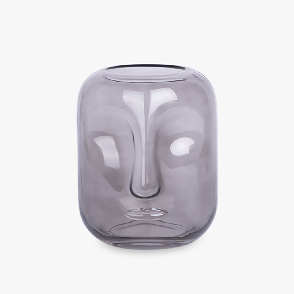 Vase face gray 16x20 cm SIMPLY