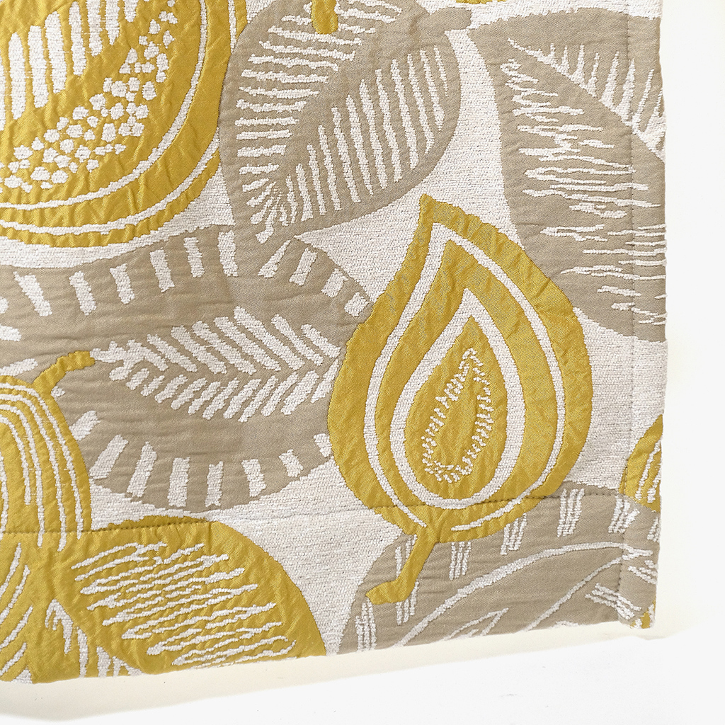 Curtain leave natural and mustard 140x270 cm STELLA