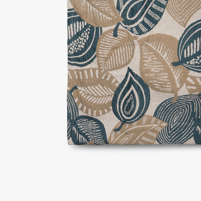 Curtain leave blue petroleum 140x270 cm STELLA