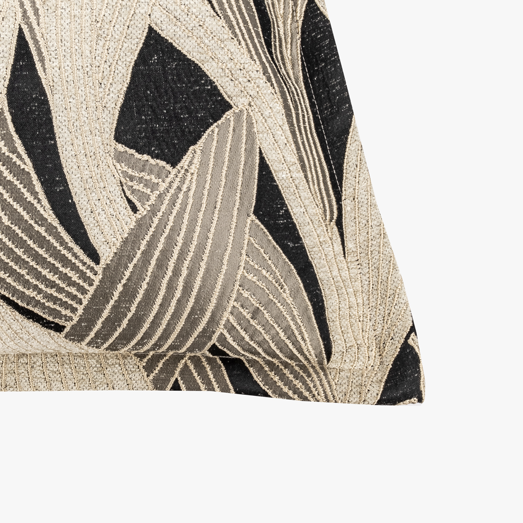 Cushion cover leaves black 60x60+2cm ALBA