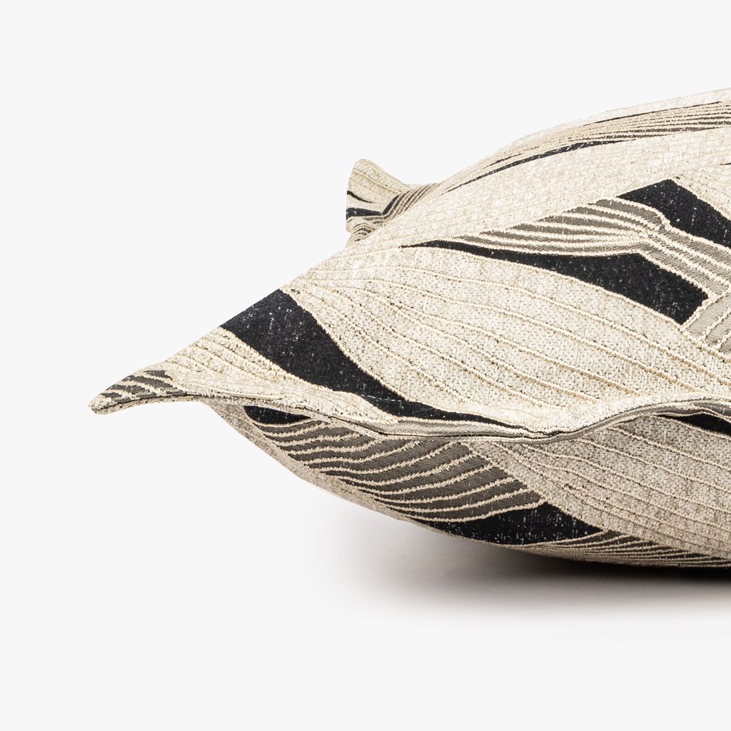 Cushion cover leaves black 60x60+2cm ALBA