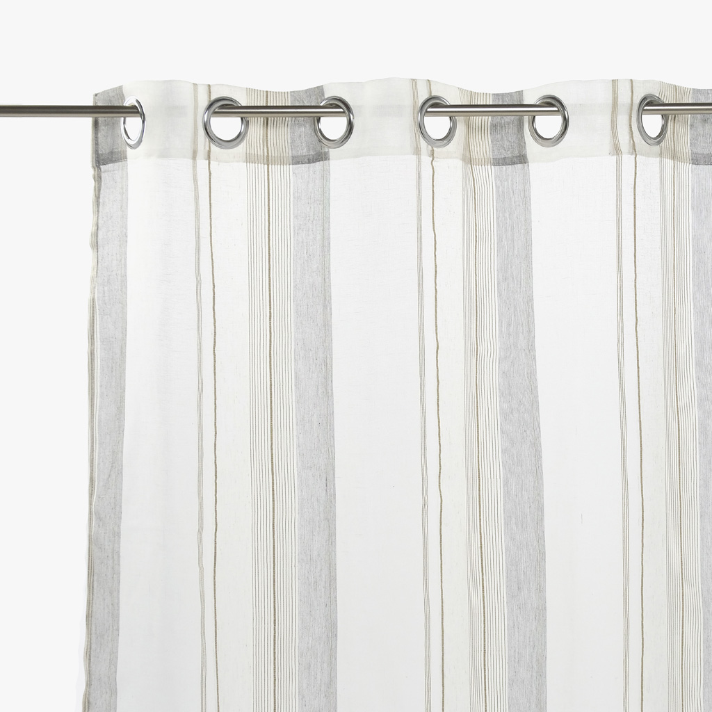 Curtain stripes grey and natural 140x250cm SANDSTONE