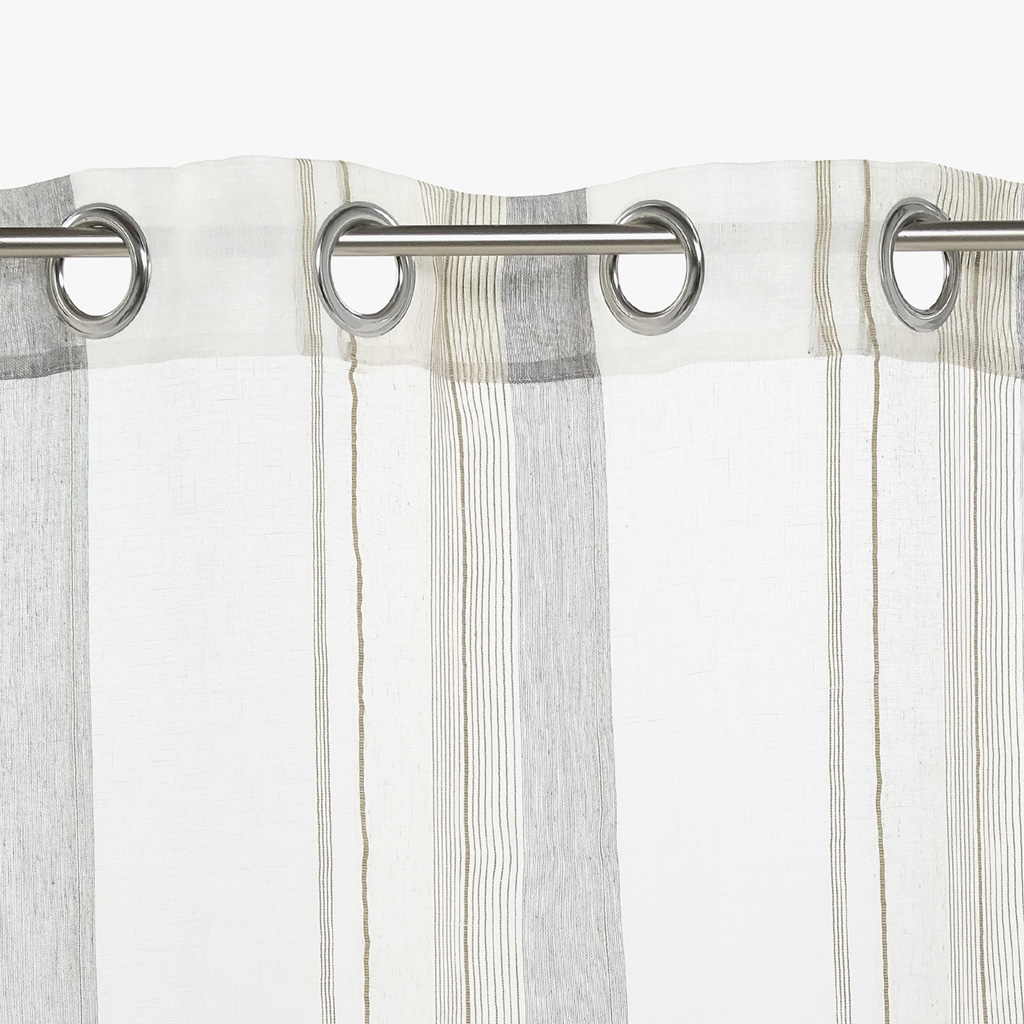 Curtain stripes grey and natural 140x250cm SANDSTONE