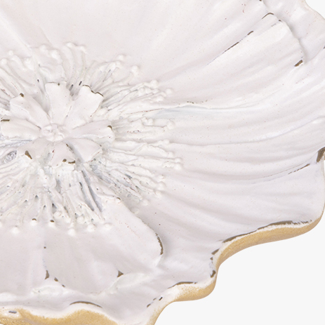 Plate with foot leaf golden 11x11x5 cm