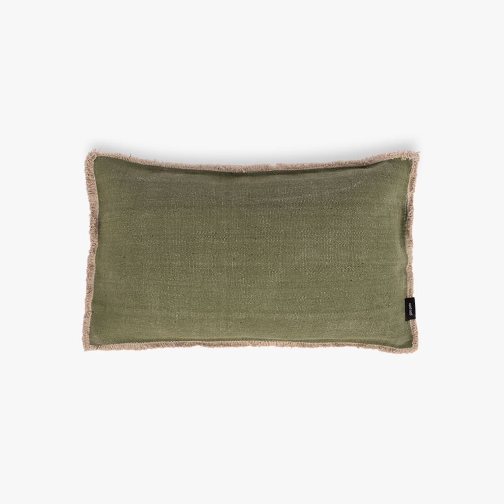 Pillowcase Cotton Fringe Green 30x50cm AKOLA