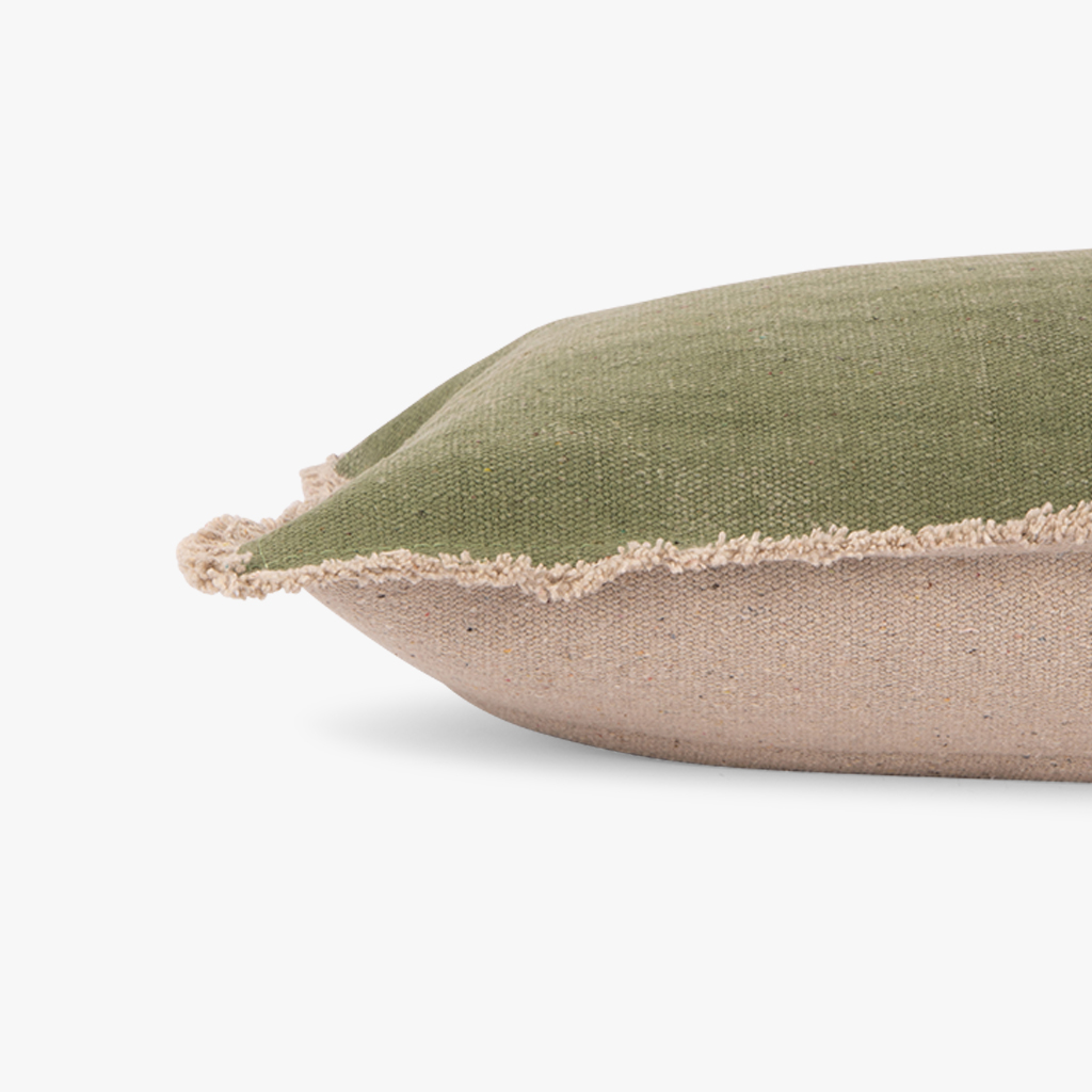 Pillowcase Cotton Fringe Green 30x50cm AKOLA