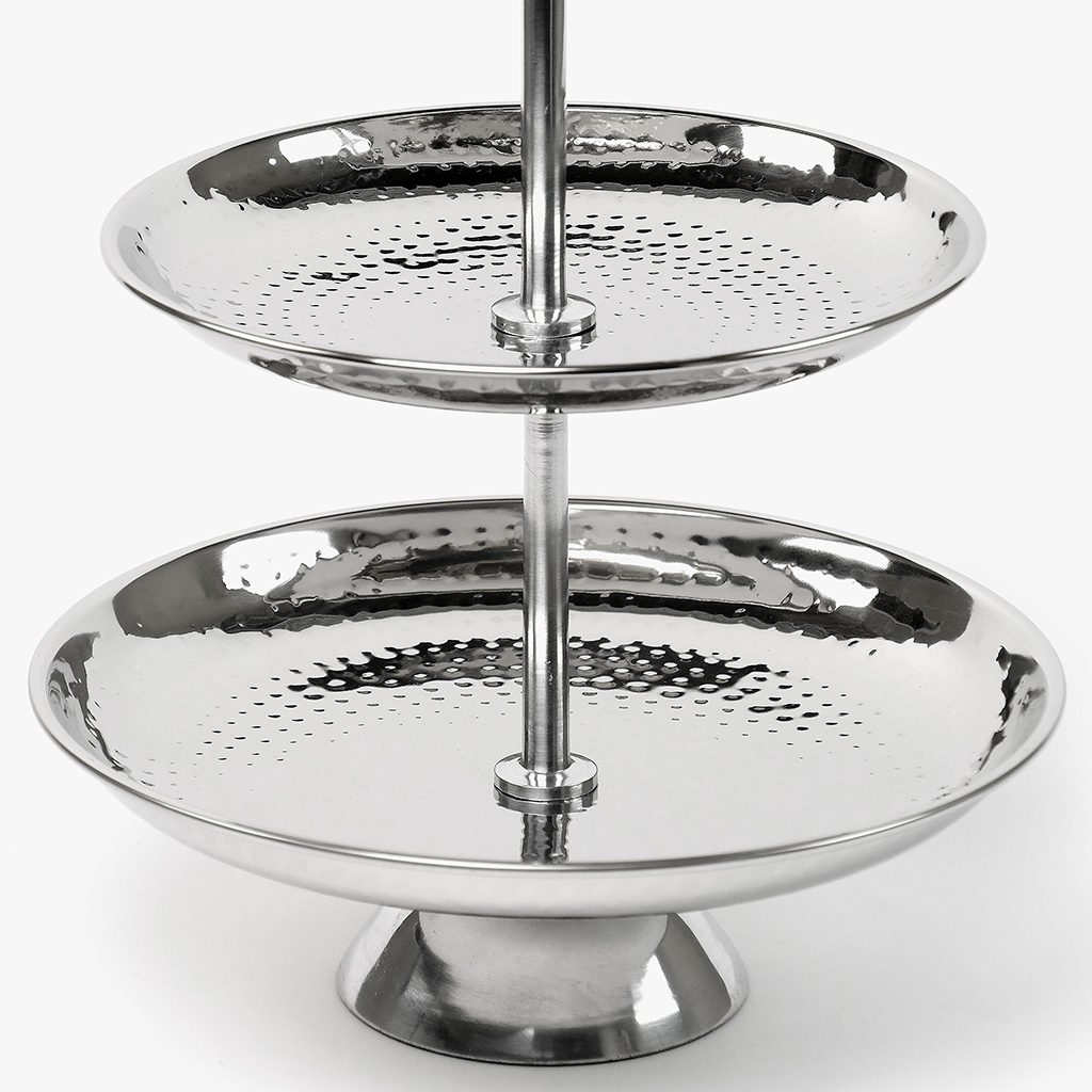 Fruit Bowl Hammered with 3 Tier D:29x40 cm