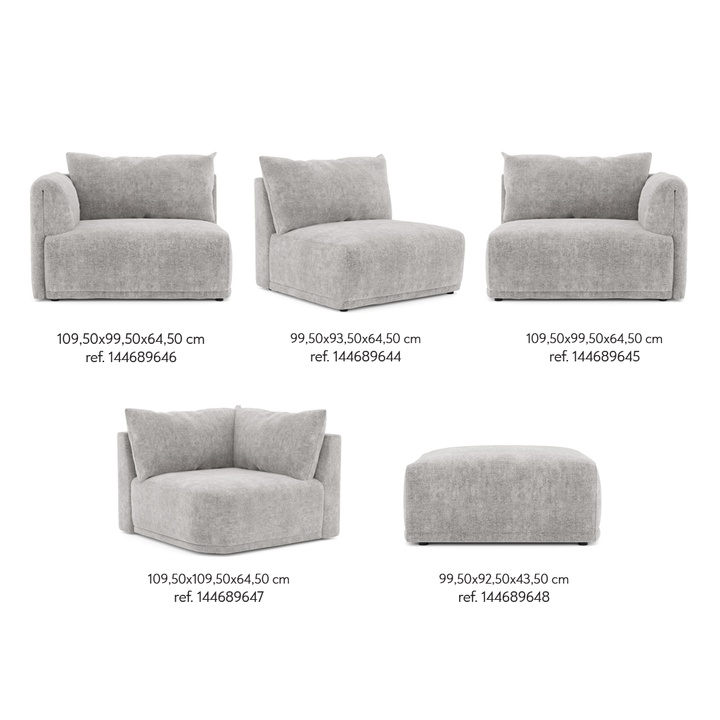 Modular Sofa Cotillard Grey  (5 modules)