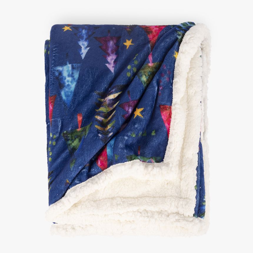 Blanket SherpaTrees Blue 130x160 BRIGHT
