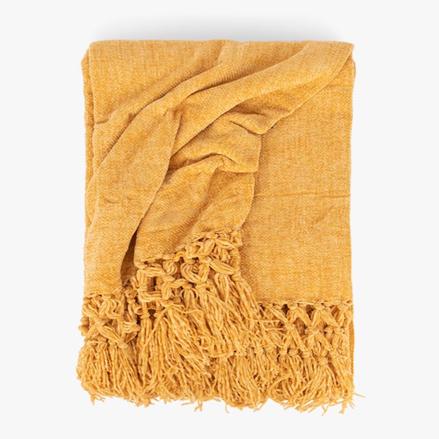 Ocher Chenilla Blanket 145x170 BREEZY