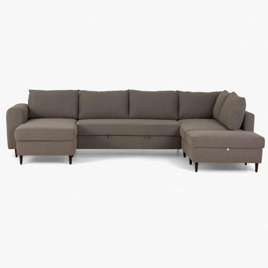 Sofa with chaise longue right gray CRAIG