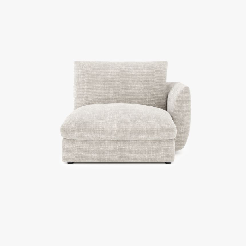 Sofa chaise longue module armrest right beige DICAPRIO