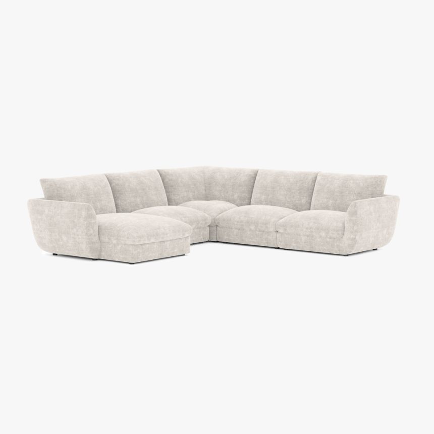 Modular sofa with left chaise longue beige (5 modules) DICAPRIO