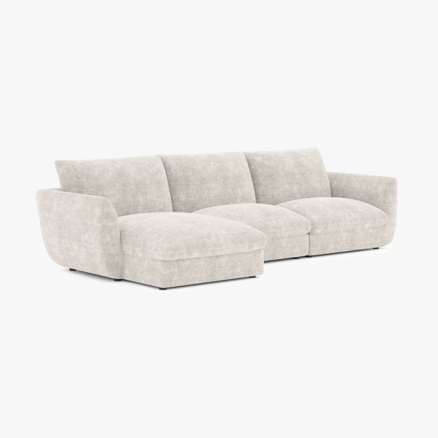 Modular sofa with left chaise longue beige DICAPRIO (3 modules)